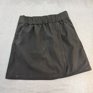 Land's End Canvas, split side gray mini skirt with pockets, women's size 4